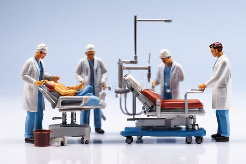 Ingegneri miniaturizzati che riparano computer illustrazione vettoriale