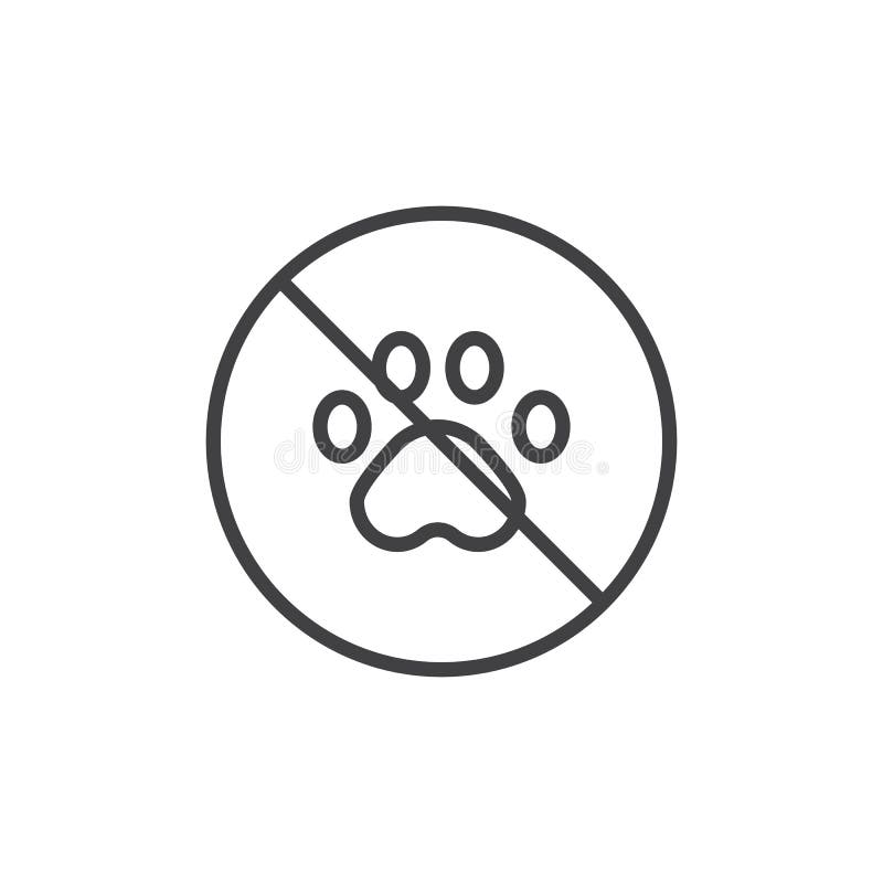 Ingen djur linje symbol stock illustrationer Ingen djur linje symbol stock illustrationer