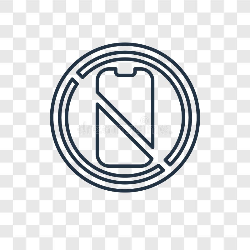 Ingen linjär symbol för telefonbegreppsvektor som isoleras på genomskinlig baksida stock illustrationer Ingen linjär symbol för telefonbegreppsvektor som isoleras på genomskinlig baksida stock illustrationer