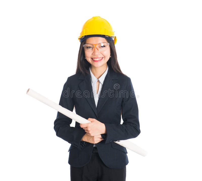 Ingeniero de sexo femenino asiático foto de archivo libre de regalías Ingeniero de sexo femenino asiático foto de archivo libre de regalías