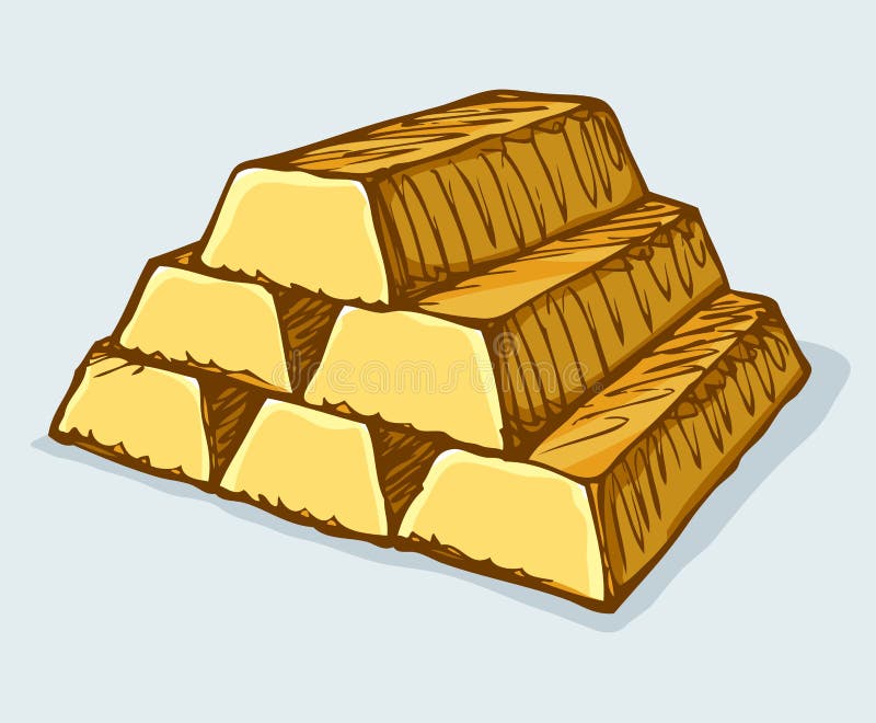 Ingots of Gold. Vector Drawing Stock Vector - Illustration of platinum