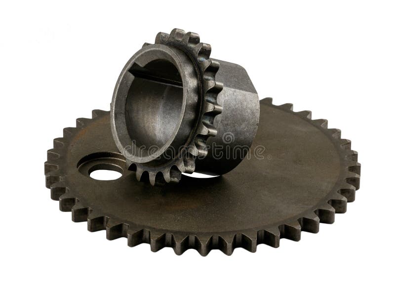 2 ingranaggi cronometranti dell'albero a camme americano d'annata antico dell'automobile fotografia stock 2 ingranaggi cronometranti dell'albero a camme americano d'annata antico dell'automobile fotografia stock