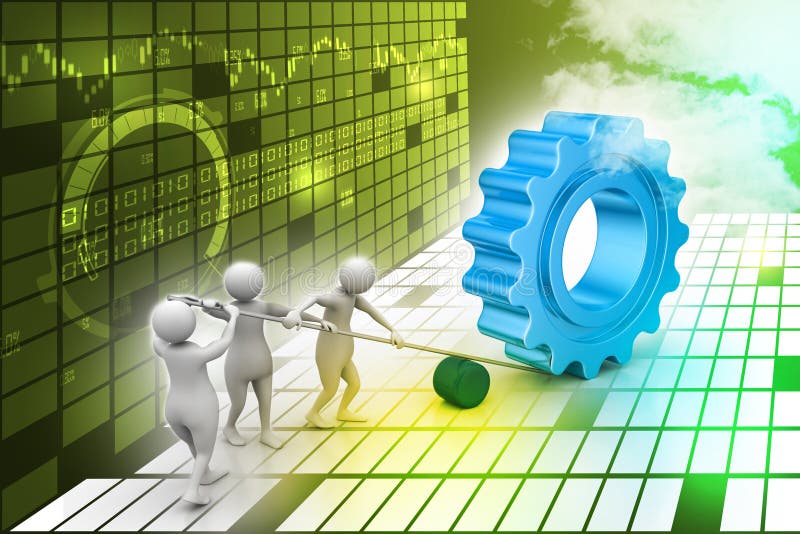 Ingranaggio commovente della gente in unione royalty illustrazione gratis Ingranaggio commovente della gente in unione royalty illustrazione gratis