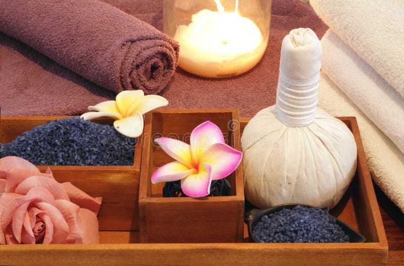 Ingredienser för Spa massagebehandling royaltyfri bild Ingredienser för Spa massagebehandling royaltyfri bild