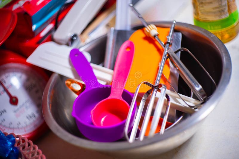 Ingredient and Equipment for Baking in Kitchen Stock Image Image of