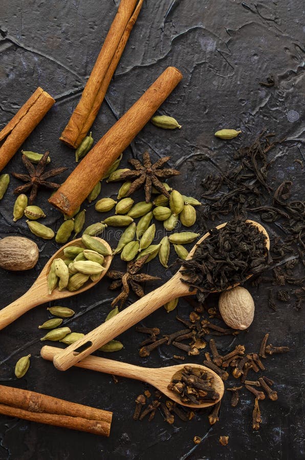Ingredient for Making Spicy Indian Tea Masala Stock Image Image of