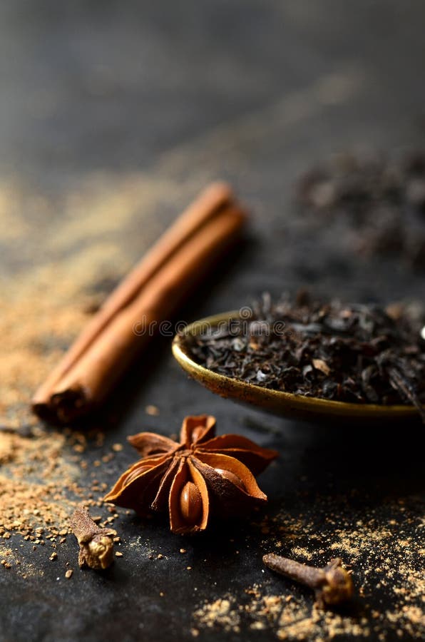 Ingredient for Making Tea Masala. Stock Photo Image of cinnamon