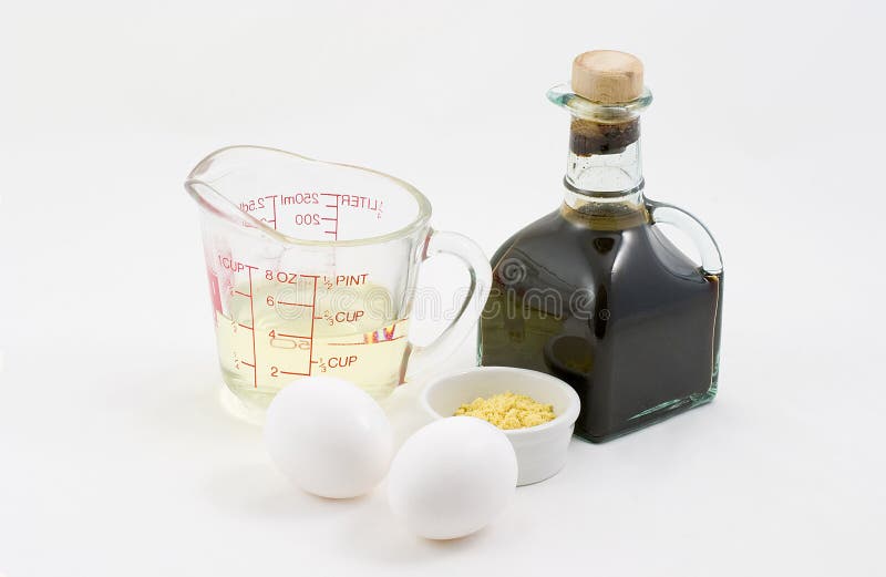 Ingredients need to make mayonnaise, oil, vinegar, eggs, mustard. Ingredients need to make mayonnaise, oil, vinegar, eggs, mustard.