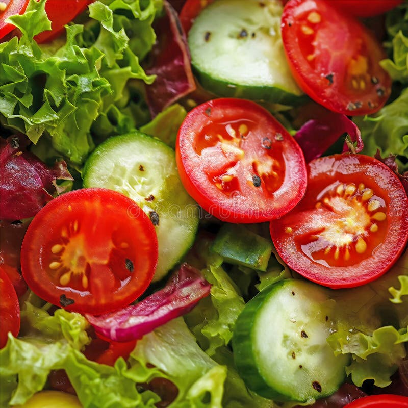 Ingredientes frescos de ensalada ilustración del vector
