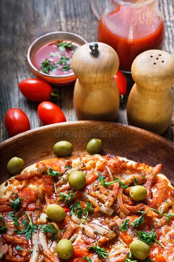 Ingredientes para a pizza foto de stock