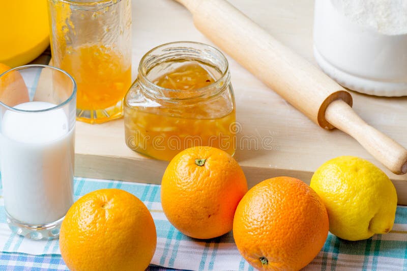 Ingredienti Per Il Dolce Dell'agrume Fotografia Stock Immagine di