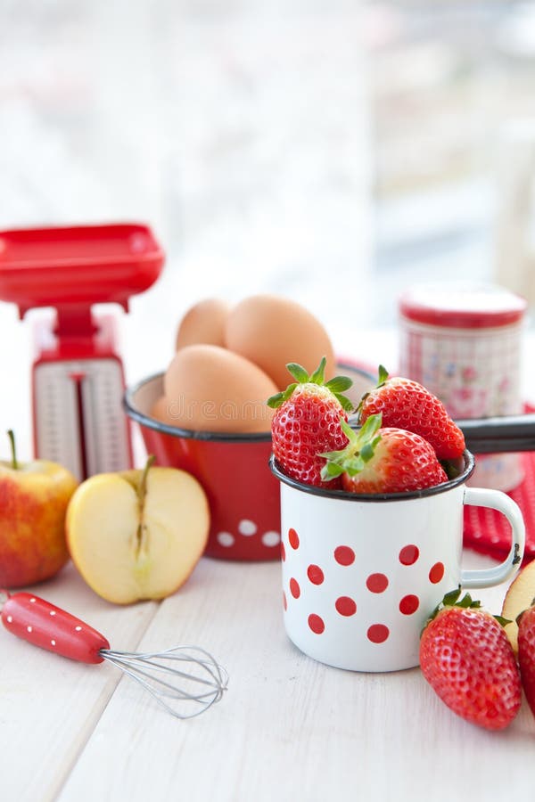 Ingredients for baking with fruits stock images Ingredients for baking with fruits stock images