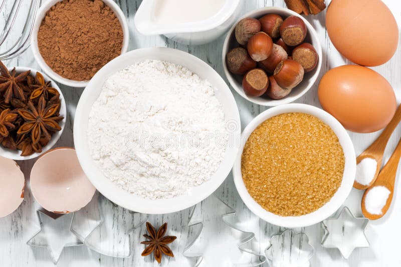 Ingredients for Baking and Spices Stock Image Image of background