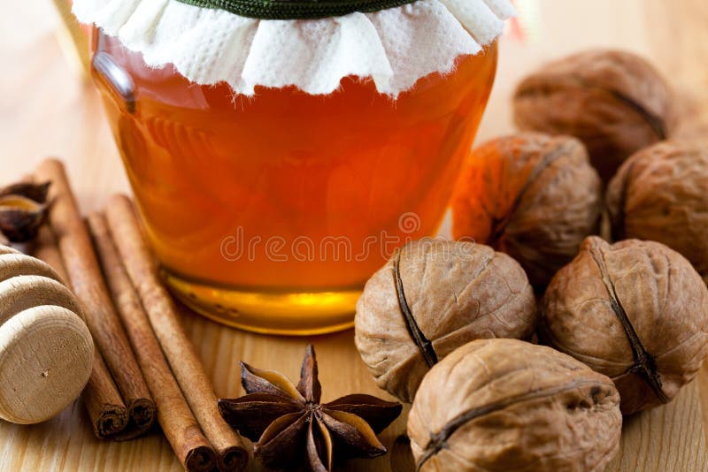 Ingredients for Christmas Cake Stock Photo Image of honey, baking