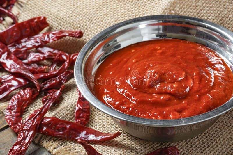 Ingredients for Cooking Dried Chili Paste Stock Photo Image of