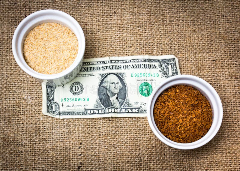 Ingredients in cups stock photo. Image of nutrition, money 48752046