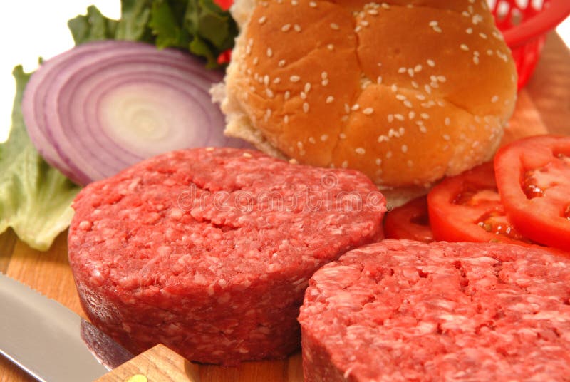 Ingredients For A Hamburger Stock Photo Image of hamburger, blade