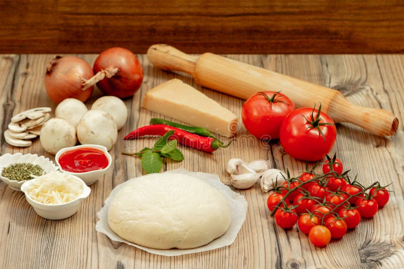 Ingredients for a Healthy Pizza Stock Image Image of healthy, pizza