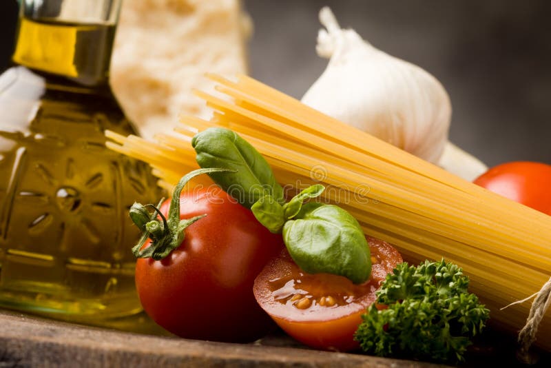 Ingredients for Italian Pasta 2 Stock Photo Image of garlic