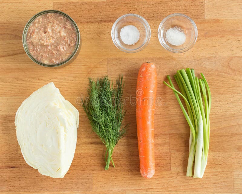 Ingredients Lined for Making Fish Salad with Canned Food Stock Image Image of ingredients