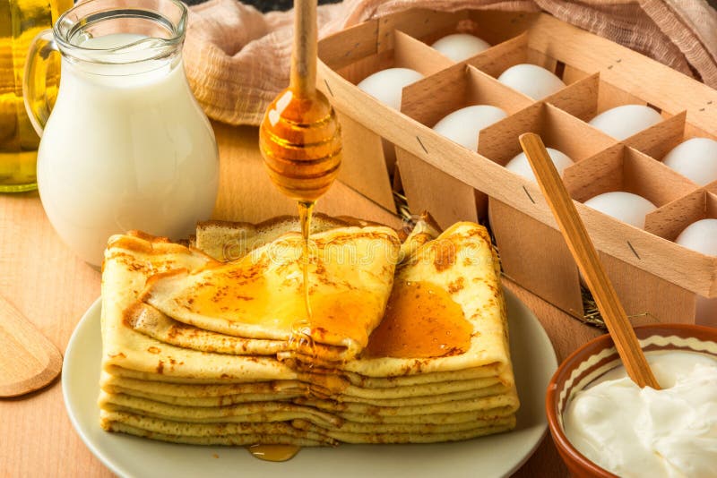 Ingredients for Making Pancakes Stock Image Image of acified, board