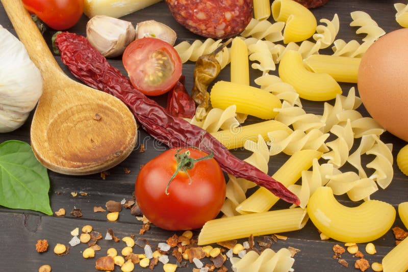 Ingredients for Preparing Pasta. Cooking Pasta Dishes. a Traditional