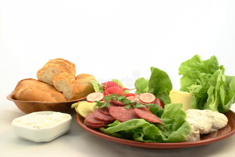 Ingredients ready to make sandwich