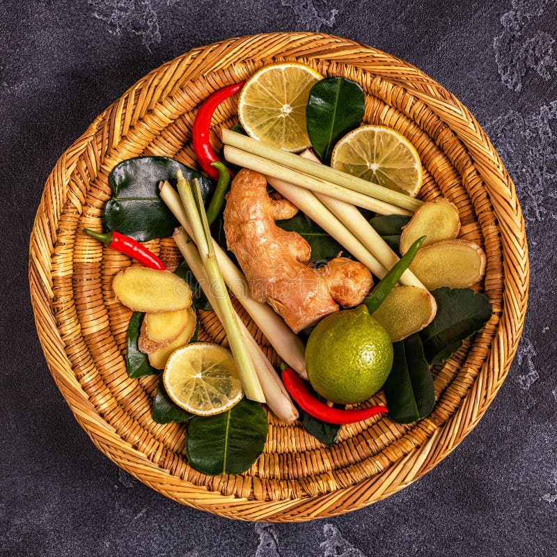 Ingredients of Thai Spicy Food. Stock Image Image of lime, galangal