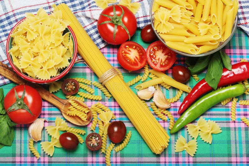 Ingredients for Traditional Italian Pasta Stock Photo Image of