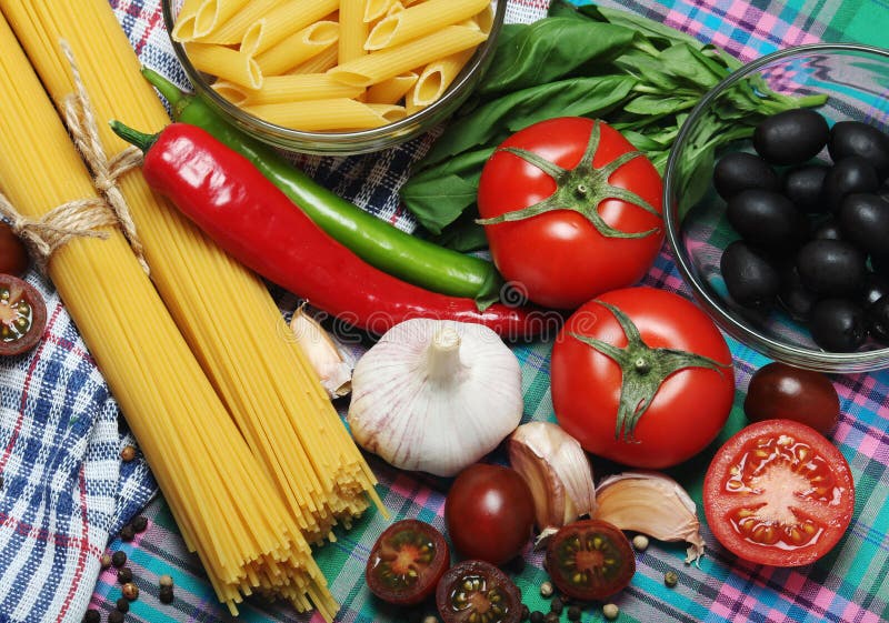 Ingredients for Traditional Italian Pasta Stock Image Image of fresh