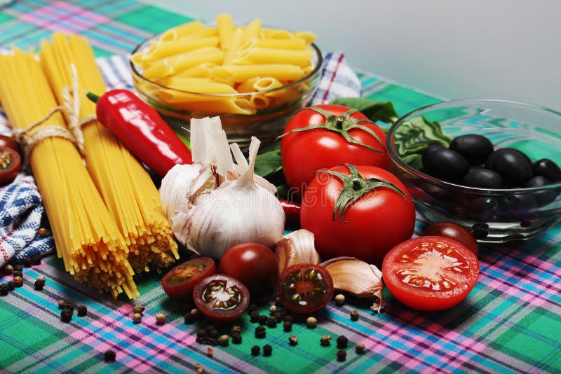 Ingredients for Traditional Italian Pasta Stock Photo Image of