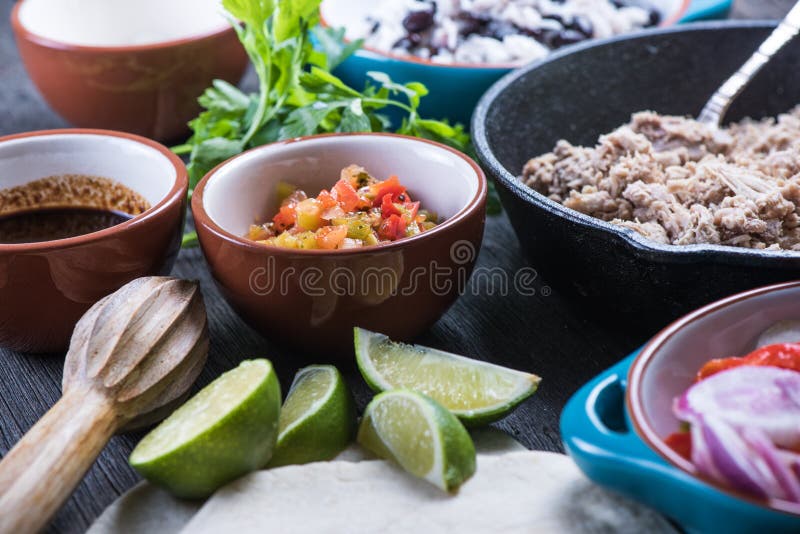 Ingredients for Traditional Mexican Burrito Stock Photo Image of