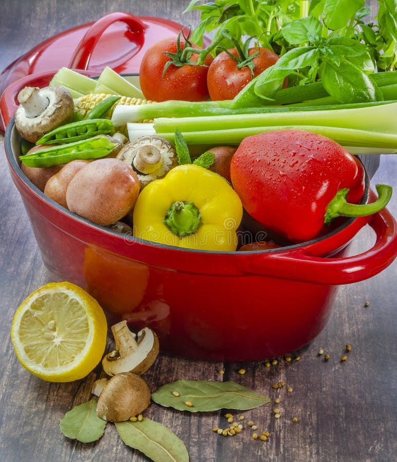 Ingredients for a Vegetable Stew Ready To Be Cut and Prepared for