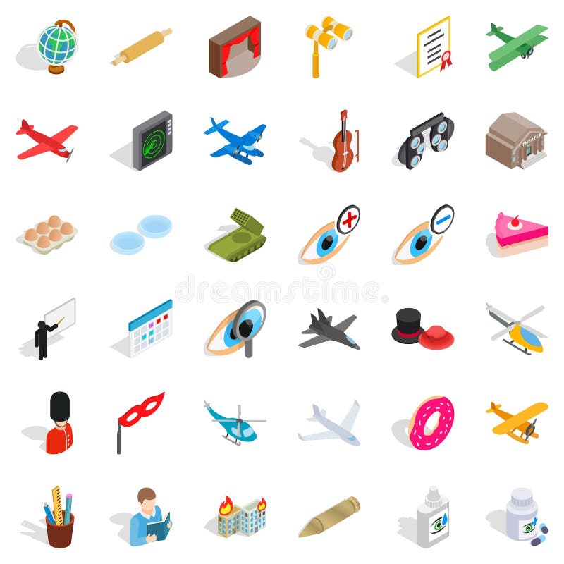 Ingresj ikony ustawiać, isometric styl ilustracji Ingresj ikony ustawiać, isometric styl ilustracji