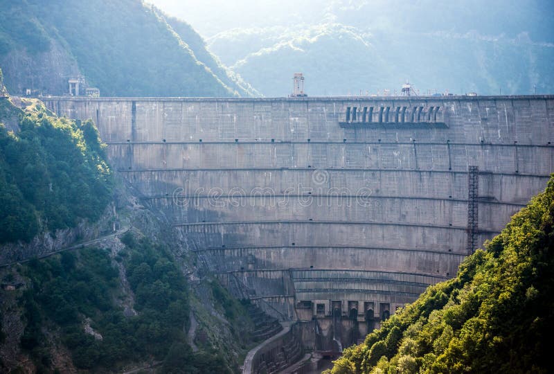 Hydroelectric Dam On The Inguri River, Stock Photo Image of outdoor, high 94529696