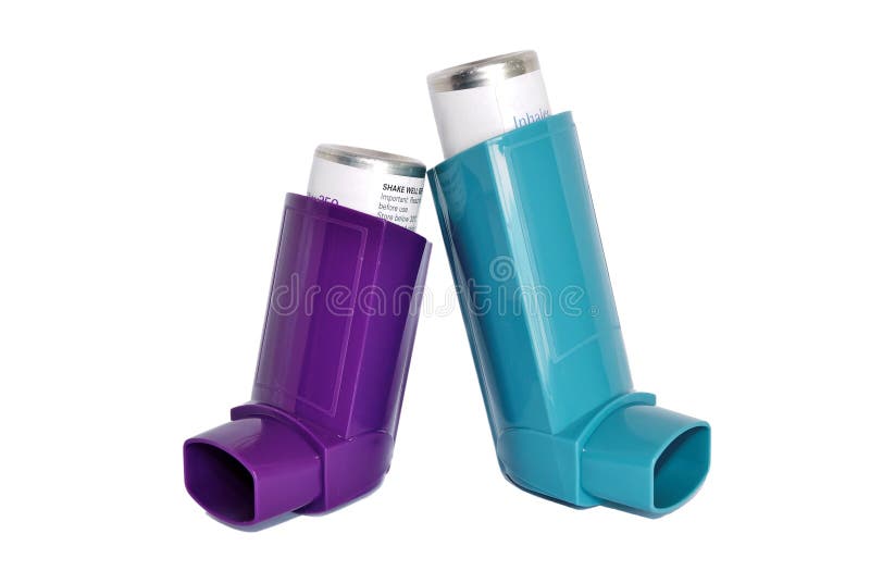 Asthma inhalers isolated on a white background. Asthma inhalers isolated on a white background