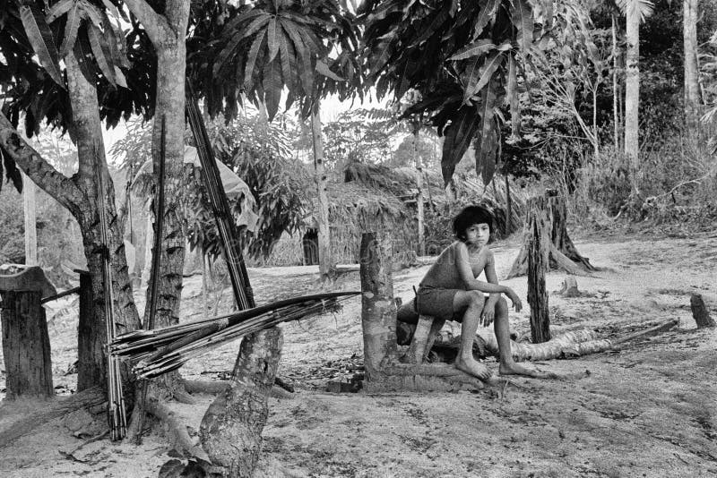 Inheemse Indische Awa Guaja van Brazilië royalty-vrije stock fotografie Inheemse Indische Awa Guaja van Brazilië royalty-vrije stock fotografie