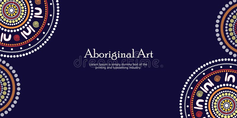 Inheemse kunst vectorbanner met tekst