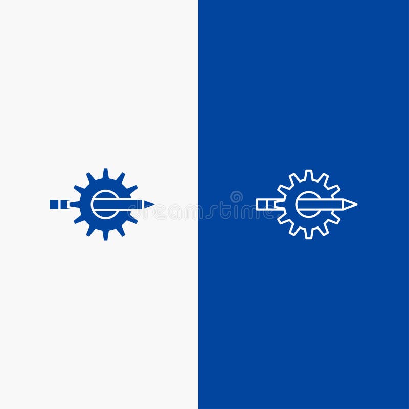 Inhoud, het Schrijven, Ontwerp, Ontwikkeling, Toestel, Productielijn en Lijn van de het pictogram Blauwe banner van Glyph de Stev stock illustratie Inhoud, het Schrijven, Ontwerp, Ontwikkeling, Toestel, Productielijn en Lijn van de het pictogram Blauwe banner van Glyph de Stev stock illustratie