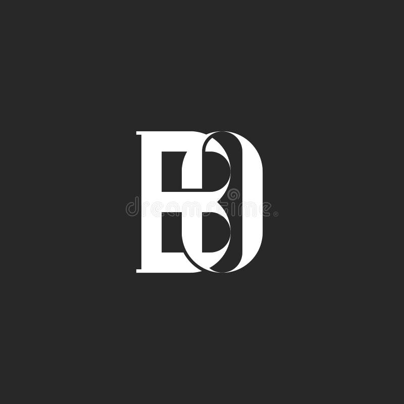 Iniciais BO ou logotipo criativo do monograma de OB, ligado duas letras de tecelagem B e O para o emblema do cartão do negócio ou