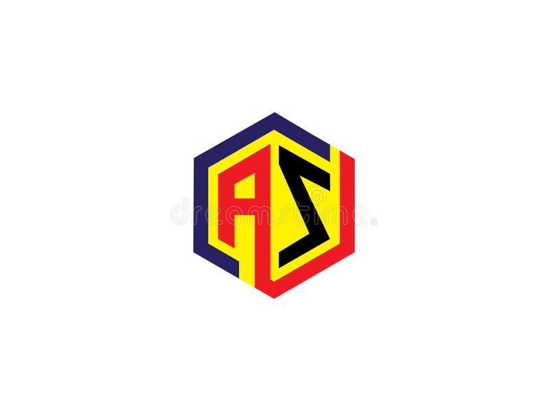 Initial bokstav SOM den sexhörningsdesignLogo Vector Graphic Branding Letter beståndsdelen royaltyfri illustrationer Initial bokstav SOM den sexhörningsdesignLogo Vector Graphic Branding Letter beståndsdelen royaltyfri illustrationer