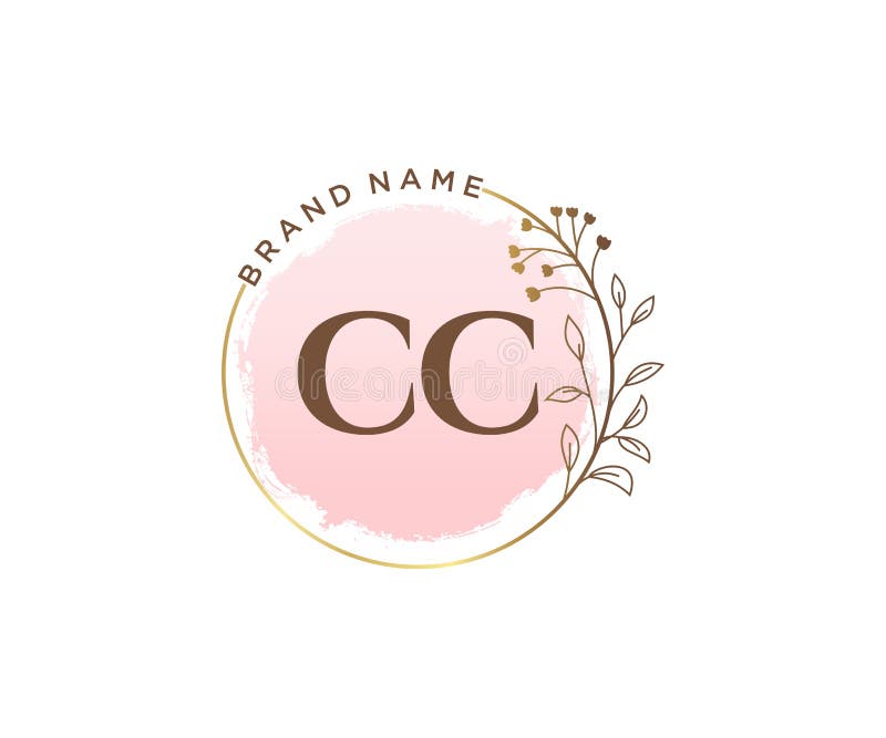 Initial CC feminine logo. Usable for Nature, Salon, Spa, Cosmetic and Beauty Logos. Flat Vector Logo Design Template Element