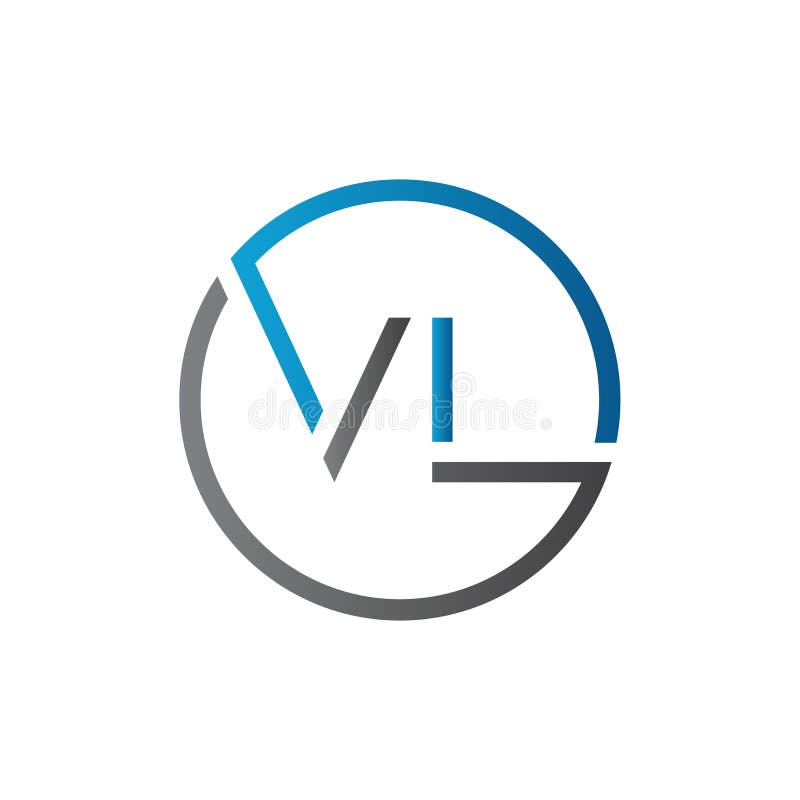 VL logo vector, VL circle logo initial concept Stock Vector