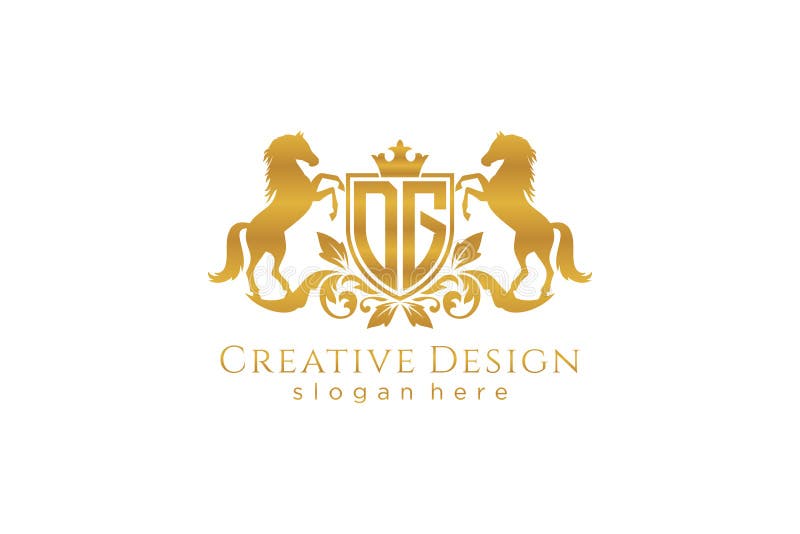 D&G Initial logo. Ornament gold Stock Vector