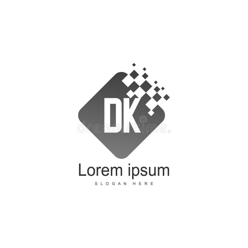 Initial DK logo template with modern frame. Minimalist DK letter logo vector illustration