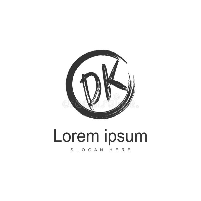 Initial DK logo template with modern frame. Minimalist DK letter logo vector illustration