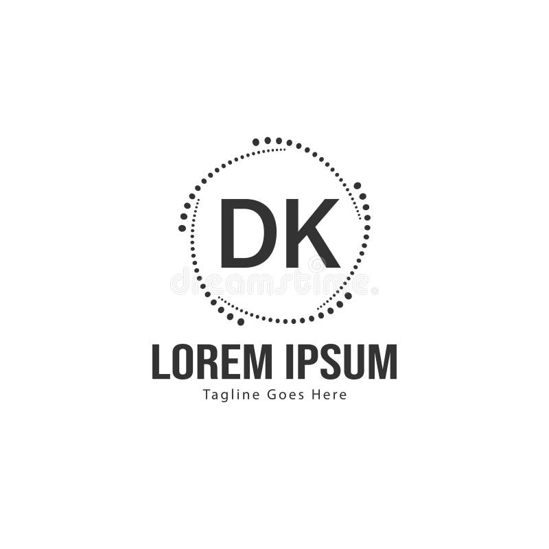 Initial DK logo template with modern frame. Minimalist DK letter logo vector illustration