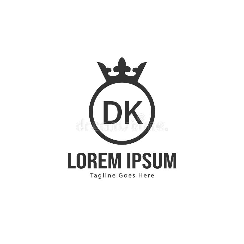 Initial DK logo template with modern frame. Minimalist DK letter logo vector illustration