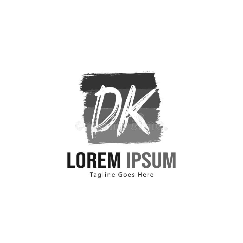 Initial DK logo template with modern frame. Minimalist DK letter logo vector illustration