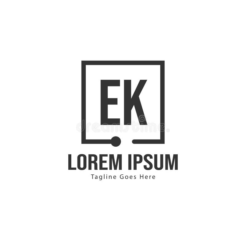 EK logo letter design Stock Vector